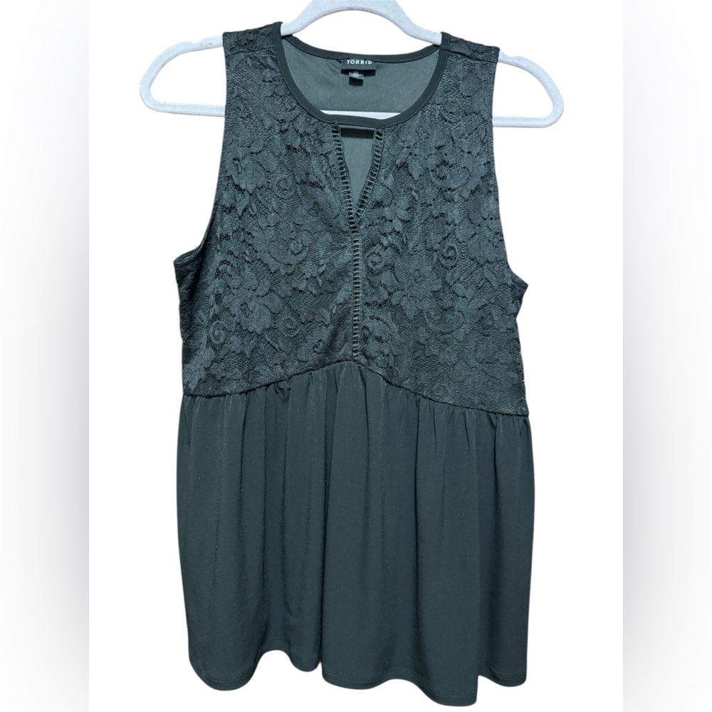 Torrid Black Babydoll Lace Tank